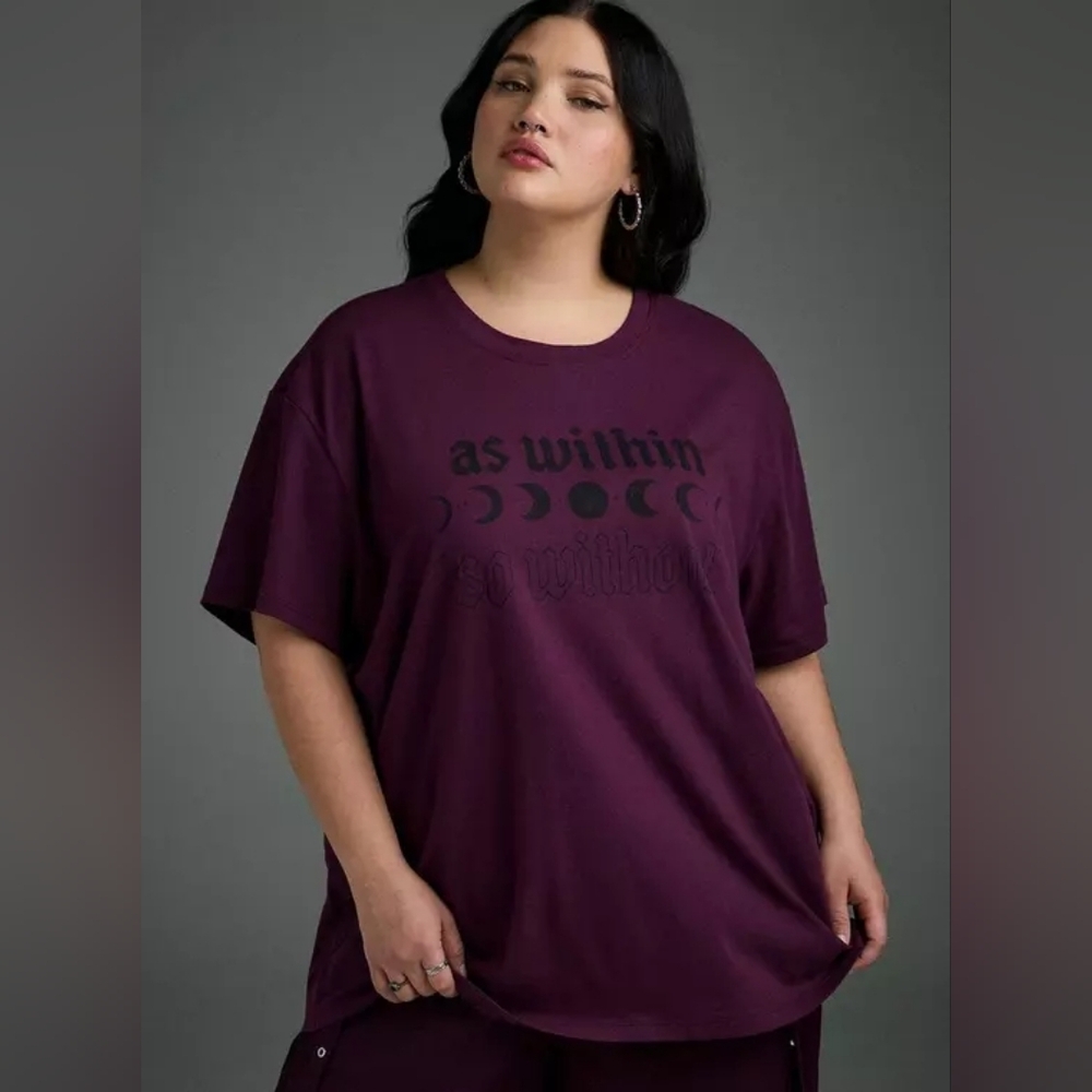 Torrid Nightfall Oversized Heritage Jersey Tee Size 1x As Within